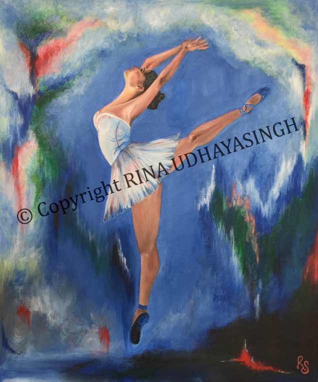Ballerina ~ 50 x 60 Oil & Acrylic, March 2015 - SOLD