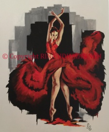 The flamenco dancer ~ 50 x 60 Oil & Acrylic, May 2015 SOLD