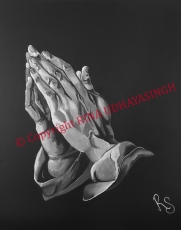 SOLD Praying hands ~ Acrylic on Canvas (40x50)